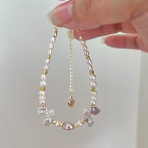 Pearl bracelet/ Dainty Bracelet/ natural Pearl Bracelet/ Freshwater Pearl bracelet / Stackable Bracelet/Unique Bracelet/Mixed Pearl bracelet