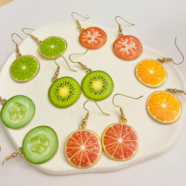 Cute Fruit earrings |Funky Fruit earrings |cute Fruit Drop dangle earrings |Funky food earrings Australia|Trendy earrings