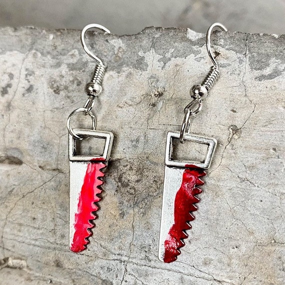 Quirky Saw Earrings funky Earrings Quirky Creepy Earrings