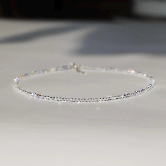 Ultra Sparkly Swarovski Crystal Necklace/Swarovski Necklace| Crystal Necklace/Choker Necklace/Minimalist Choker /Minimalist Necklace