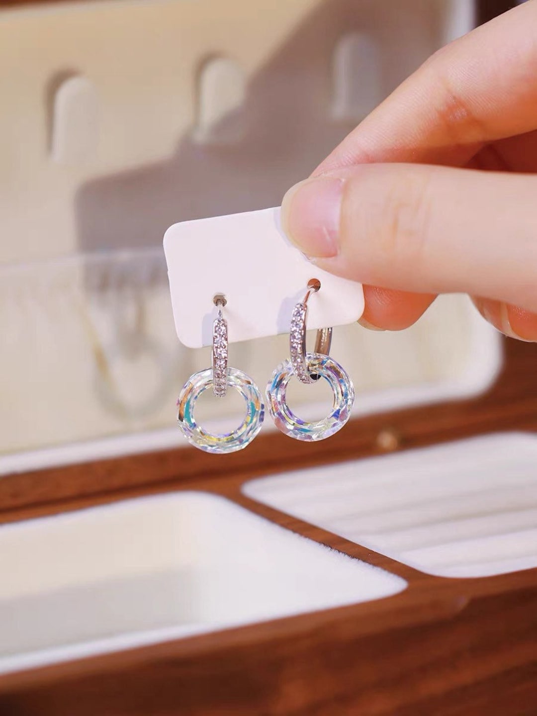 Ultra Sparkly Swarovski Crystal Earrings swarovski Earrings Sterling Silver Earrings swarovski