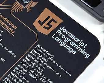 JavaScript Cheat Sheet Coaster, Circuit Board Tech Decor