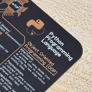 Python Cheat Sheet PCB Coaster, Tech Gift for Programmers