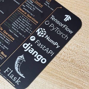 Python Programming Coaster, Cheat Sheet Coaster, Tech Coaster