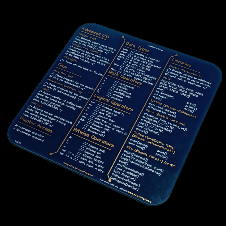 Arduino Diagram Coaster Interactive Desk Accessory for Makers, Gold ...