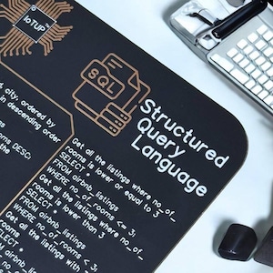 Sous-bocks PCB SQL Cheat Sheet, fabriqués à partir de cartes de circuits imprimés en or de haute qualité, cadeau pour programmeur, décoration de bureau, interface utilisateur