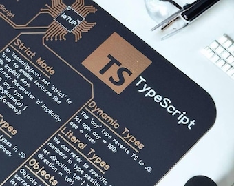 Typescript Cheat Sheet Coaster, Tech Accessories, Circuit Board Decor