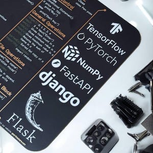 Python Programming Coaster, Cheat Sheet Coaster, Tech Coaster