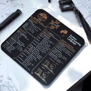 Python Programming Coaster, Cheat Sheet Coaster, Tech Coaster