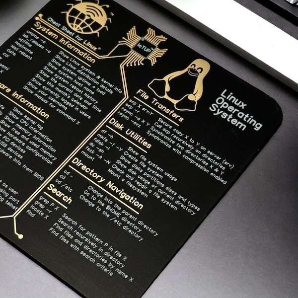 Posavasos con chuleta de Linux, regalo para programadores, decoración de escritorio para PCB