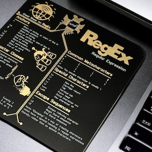 Regex PCB Desk Mat Accessories Coaster, Programmer’s Essential Regex Reference Laminate Coaster for Developer Gift