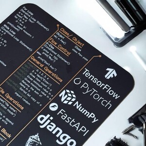 Python Programming Coaster, Cheat Sheet Coaster, Tech Coaster