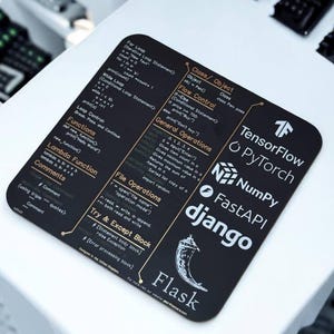 Python Programming Coaster, Cheat Sheet Coaster, Tech Coaster
