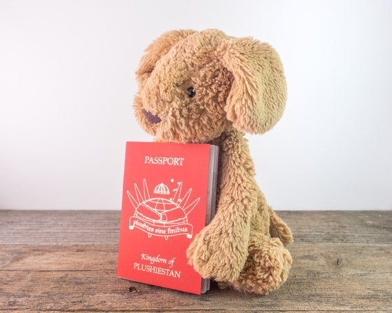 Passeport personnalisé pour animaux en peluche, ours en peluche