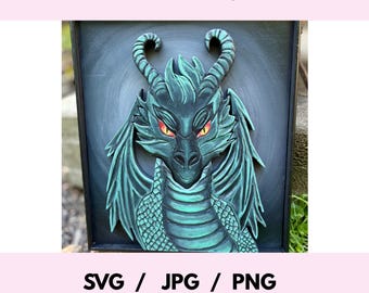 DIGITAL DOWNLOAD Fantasy Dragon Scroll Saw Design: Laser Cut File