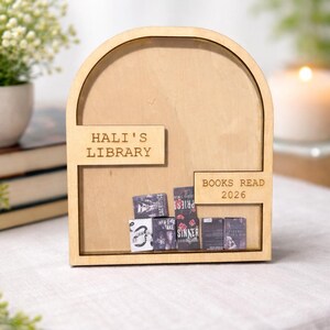 Personalized Book Tracker SVG: Shaker Style Library Laser Cut (Digital Download)
