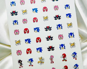 Blue Hedgehog - Hand Crafted Nail art Waterslide Decal