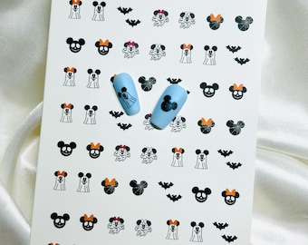Haunted Mouse Nail Art Waterslide Decals: Hand Crafted A6 Sheet
