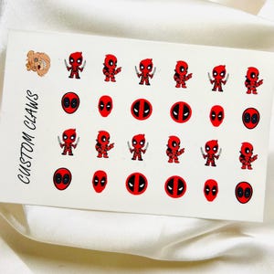 Deathpool - Hand Crafted Nail art Waterslide Decal