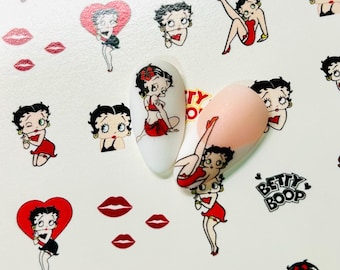 Betty - Decalcomania per nail art realizzata a mano