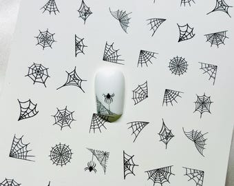 Spiders Web - Hand Crafted Nail art Waterslide Decal