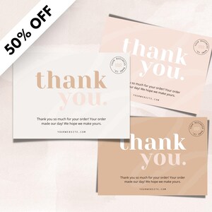 Bedankkaartsjabloon voor Canva | Canvassjabloon | Boho-bedankkaart | Branding voor kleine bedrijven | Branding online winkel | Gloed