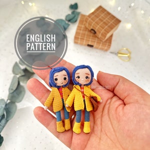 ENGLISH PATTERN, Coraline jones, miniature doll pattern, pdf pattern, miniature pattern