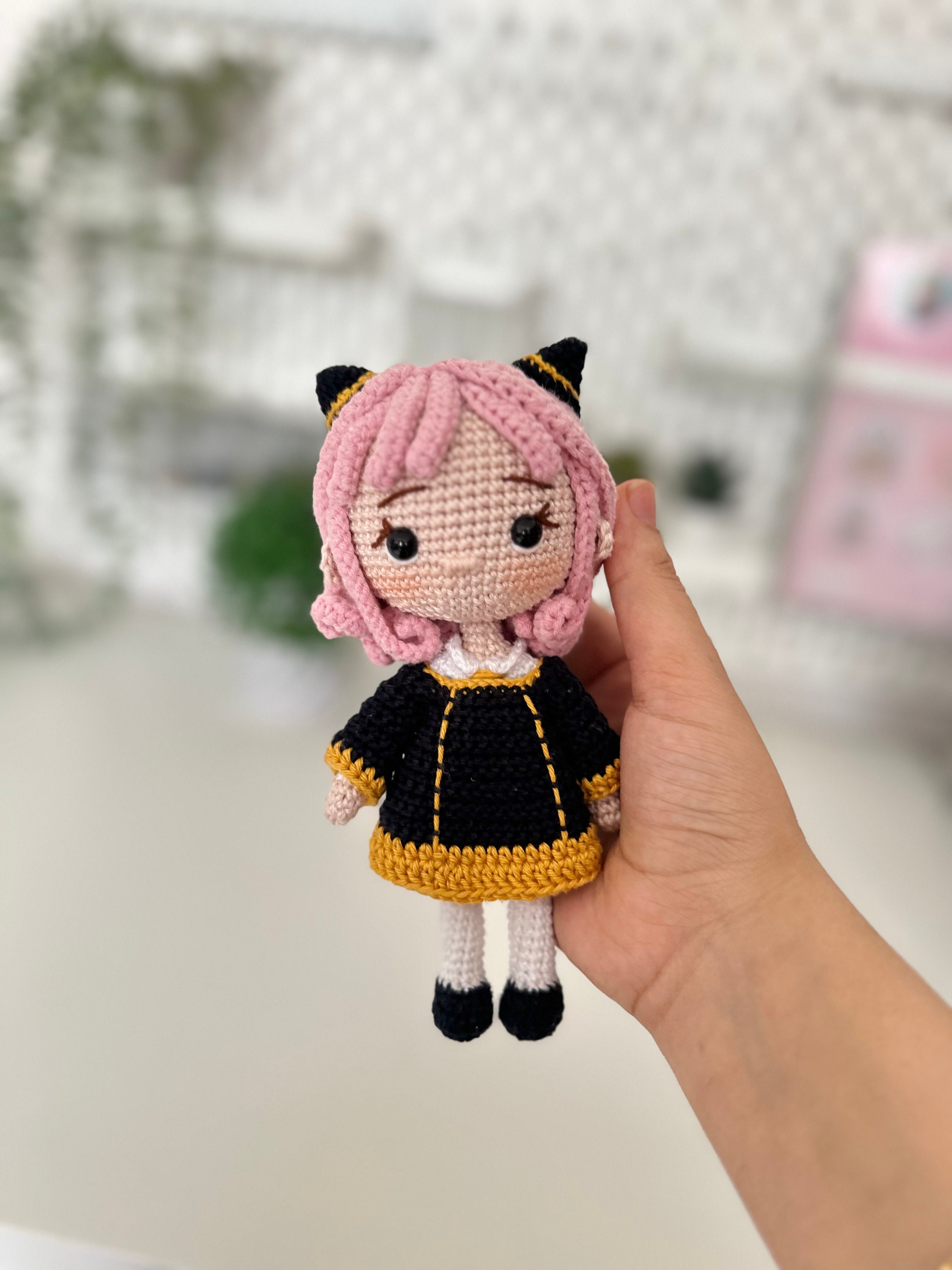 既製のあみぐるみアーニャ・フォージャー人形、手作りギフト、アート