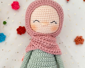 Ready made amigurumi hijab doll, handmade gift, handmade gift, 22 cm amigurumi doll