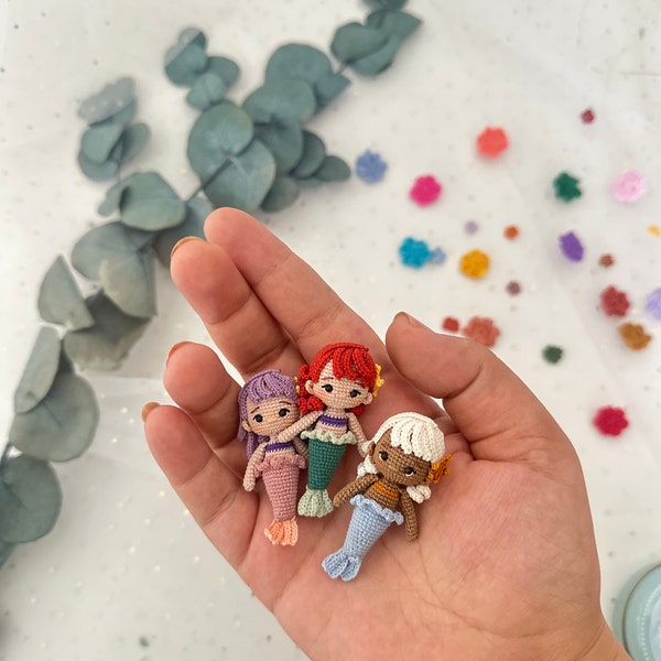 Readymade little mermaid, only 4.5 cm, miniature mermaid, handmade gift, art toy, tiny mermaid