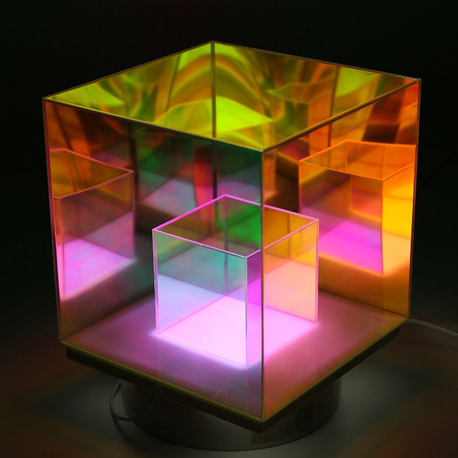 LED Rubik Cube Desk Lamp Tesseract Cube Light Prism 3D Etsy UK