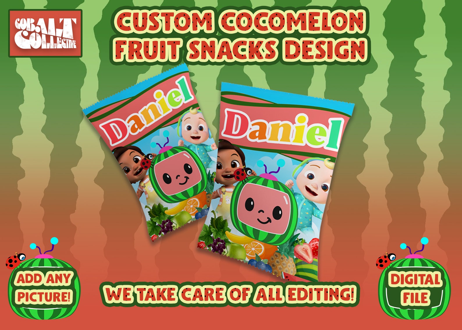 Birthday Custom Fruit Snacks Design Digital Download Etsy