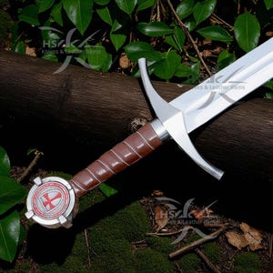 Knights Templar Sword – The Accolade Handmade Collectible with Leather Scabbard | Medieval Replica Gift for Christmas