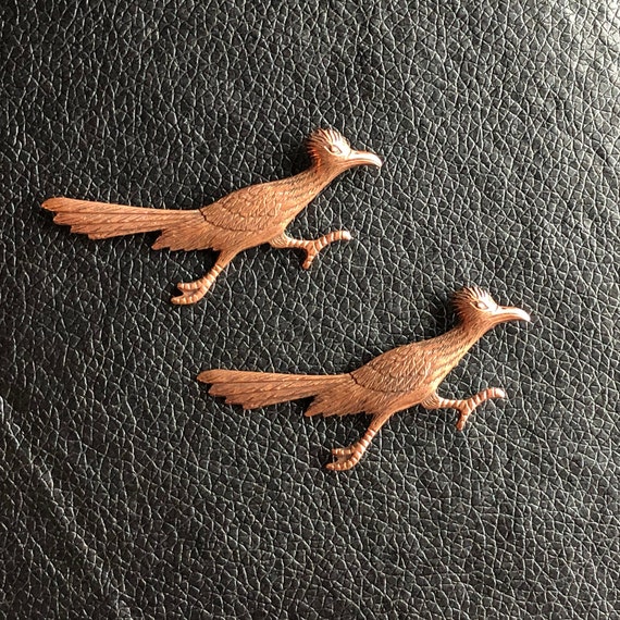 Vintage Roadrunner Pins Southwest Brooch Chaparral