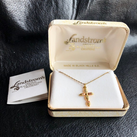 Cross Necklace Black Hills Gold Vintage 