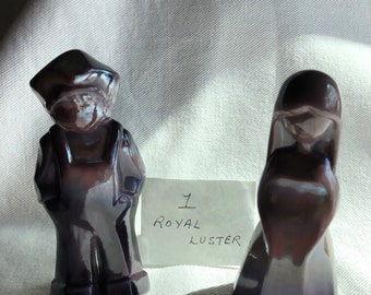 One Set of Royal Luster Josh and Jenny Mosser Glass Figurines