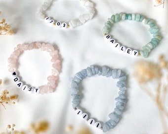 Personalised Crystal Bracelet · Birthday Gift · Anniversary · Milestone · Custom Name or Word Bead Bracelet