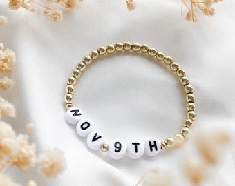 Personalised word or name · Plated hematite bracelet with custom word