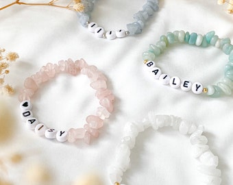 Custom word bracelet | Personalised crystal bracelet | Crystal bracelet with letters | Beaded bracelet with name | Personalised gemstone |