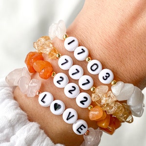 Custom Name Crystal Bracelet · Gift for Teacher or Yoga Instructor · Personalised Gemstone Bracelet