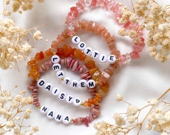 Personalised Crystal Bracelet · Thinking of You Gift · Friend Bracelet · Custom Name or Word