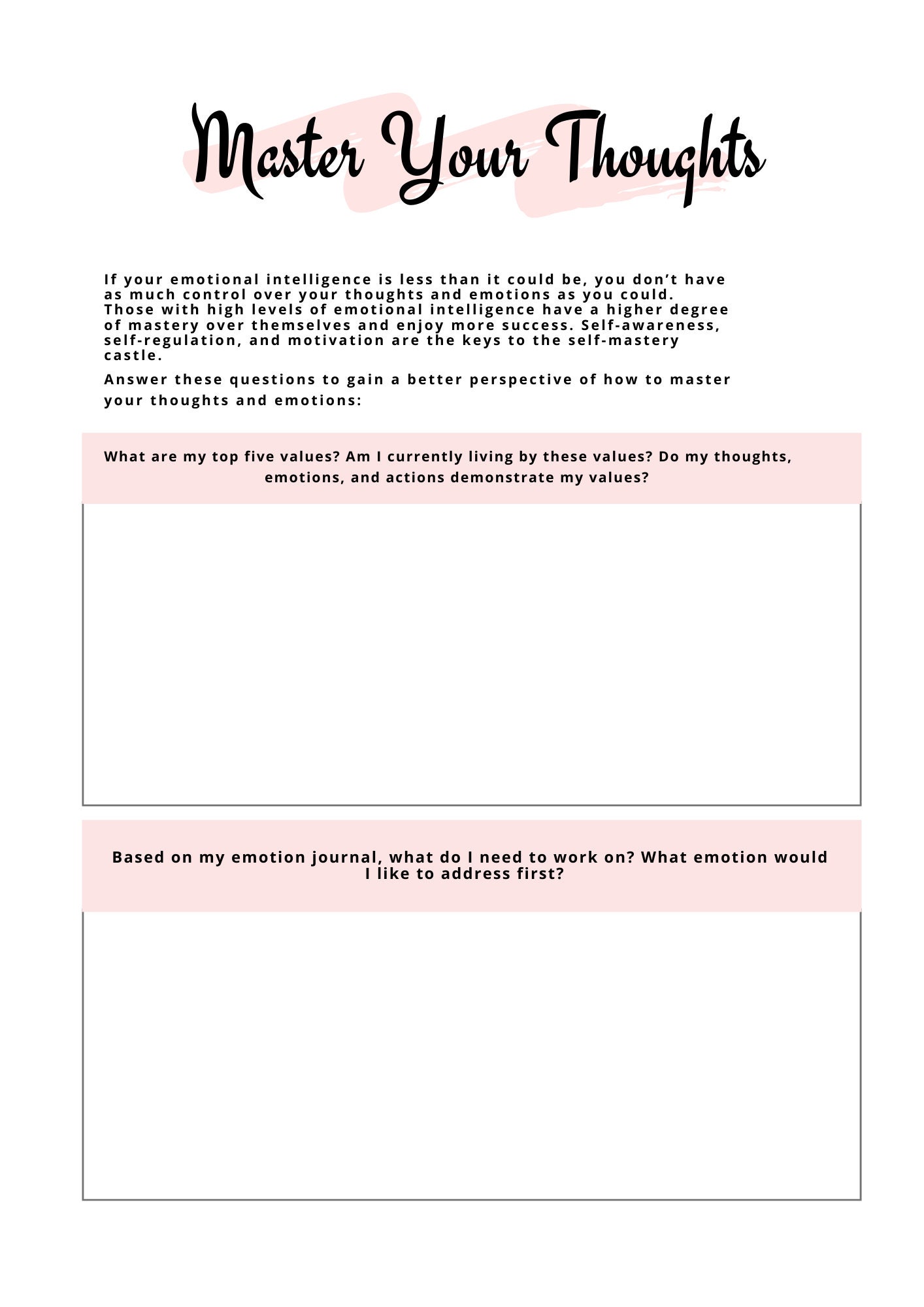 Emotional Intelligence Journal printable PDF Planner A4 A5 US Letter Etsy