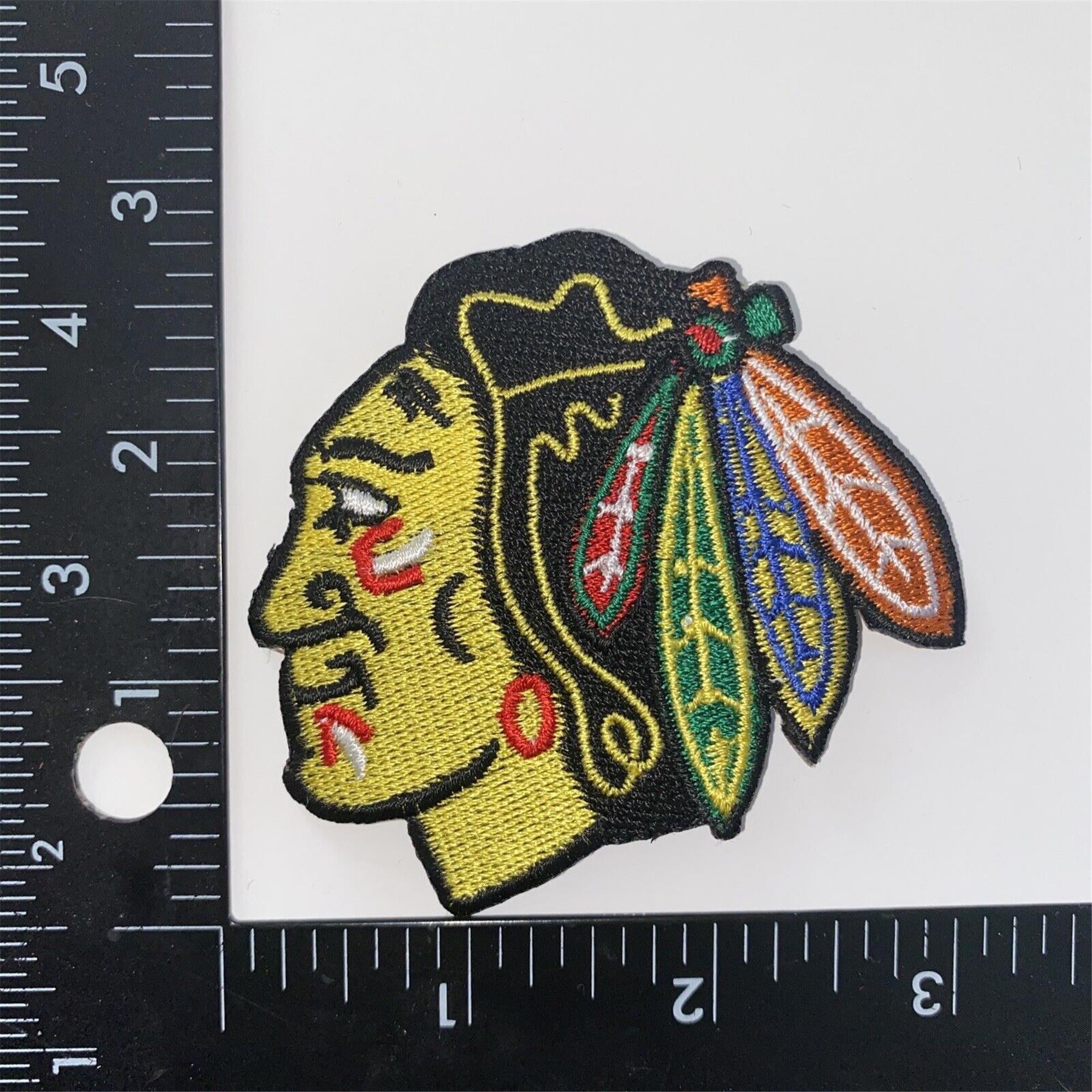 Chicago Blackhawks Shoulder Tomahawks Logo Home Jersey Patch (Green Sticks)