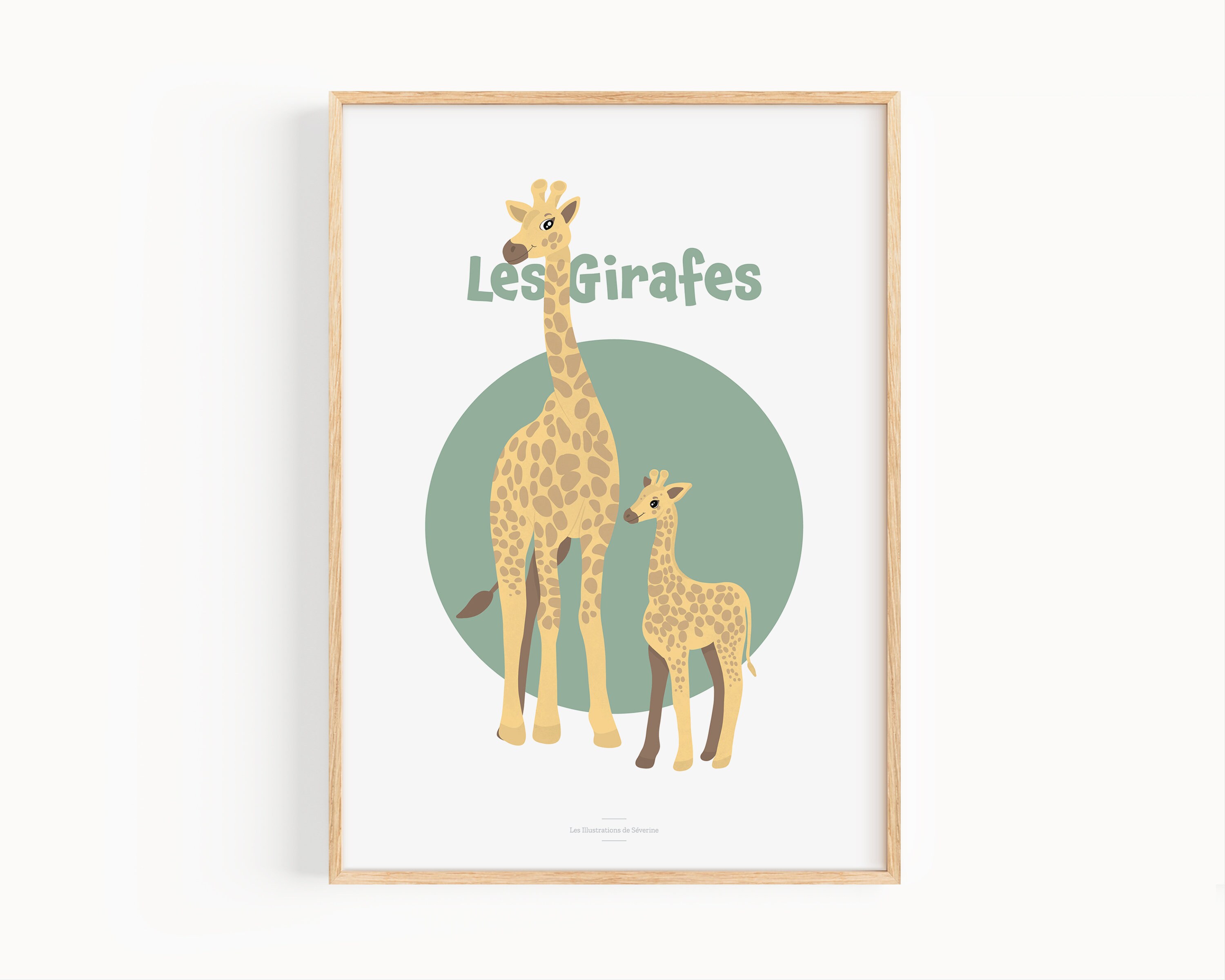 Affiche Les Girafes A4, Décoration Chambre Bébé, Animaux, Poster Enfant, Éducatif, Cadeau de Naissan