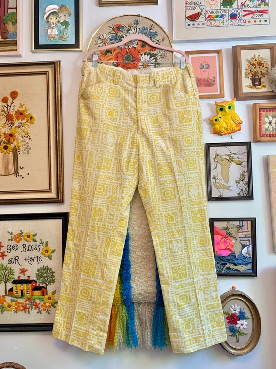 XXL|  Late 60s/Early 70s Abstract Print Yellow Cot