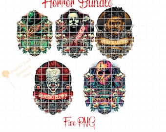 Paquete de Halloween PNG / Impresión de sublimación / Descarga de sublimación / Archivo digital / Descargar digital / PNG de terror / Cinco archivos PNG digitales /