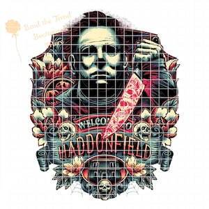 Michael Myers PNG / Stampa a sublimazione / Download a sublimazione / File digitale / Download digitale / Welcome Haddonfiled PNG / PNG di Halloween / Orrore /