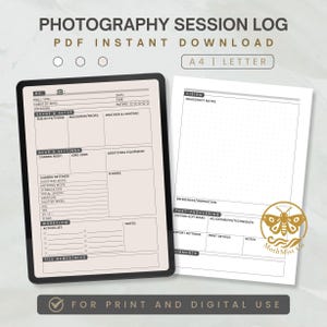 Photography Journal Printable PDF Download, Photoshoot Session Digital ...