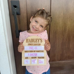 Personalized First Day of School Sign | Back to School Sign | Interchangeable Names Back to school board | Reusable White Board
