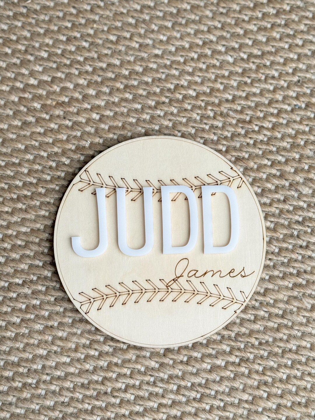 Baby Name Rounds Custom Baby Arrival Announcement Sign Baseball Baby Rounds Baby Name ...